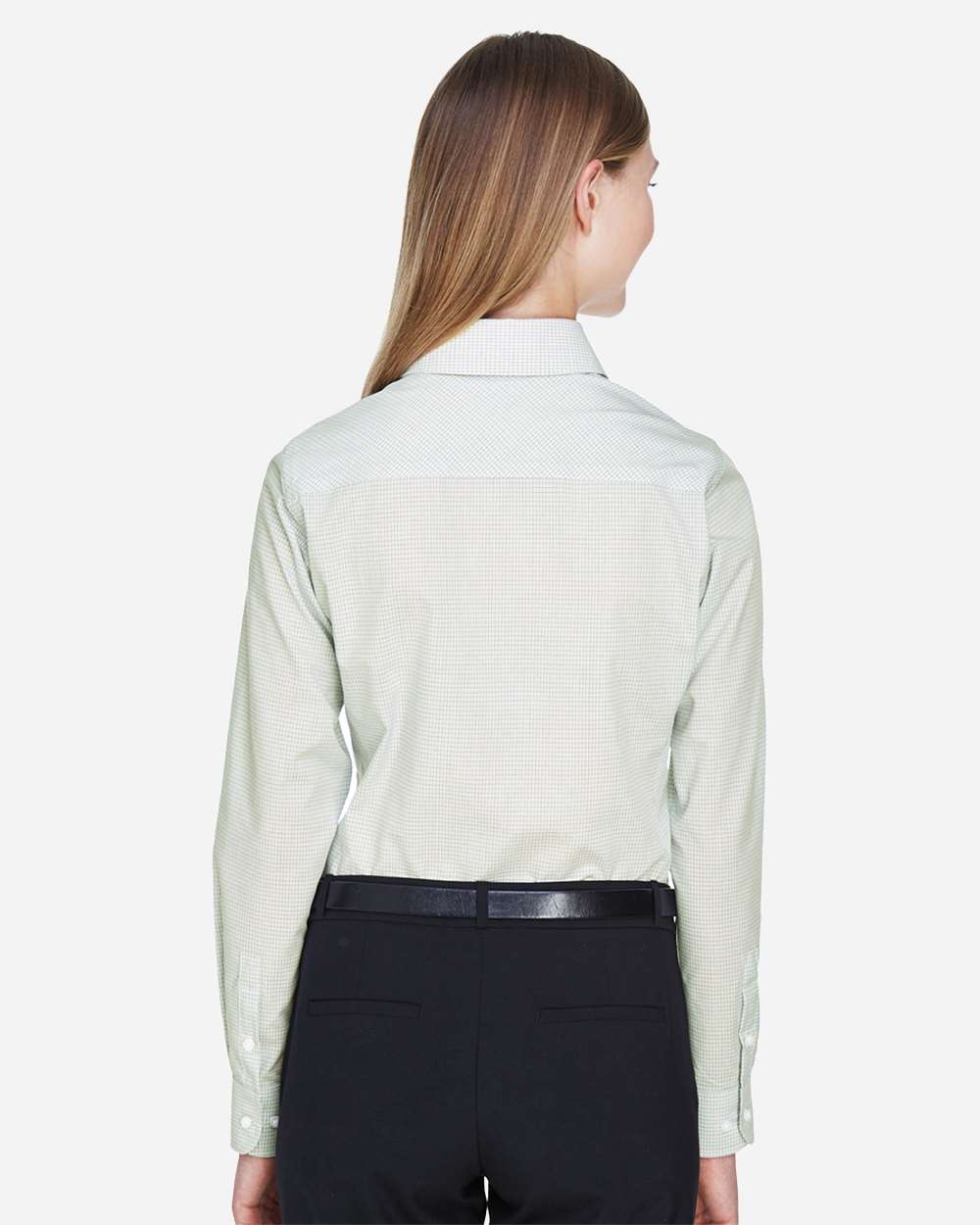 Devon & Jones-DG510W-Women's Crown Collection® Micro Tattersall Woven Dress Shirt - Image 11