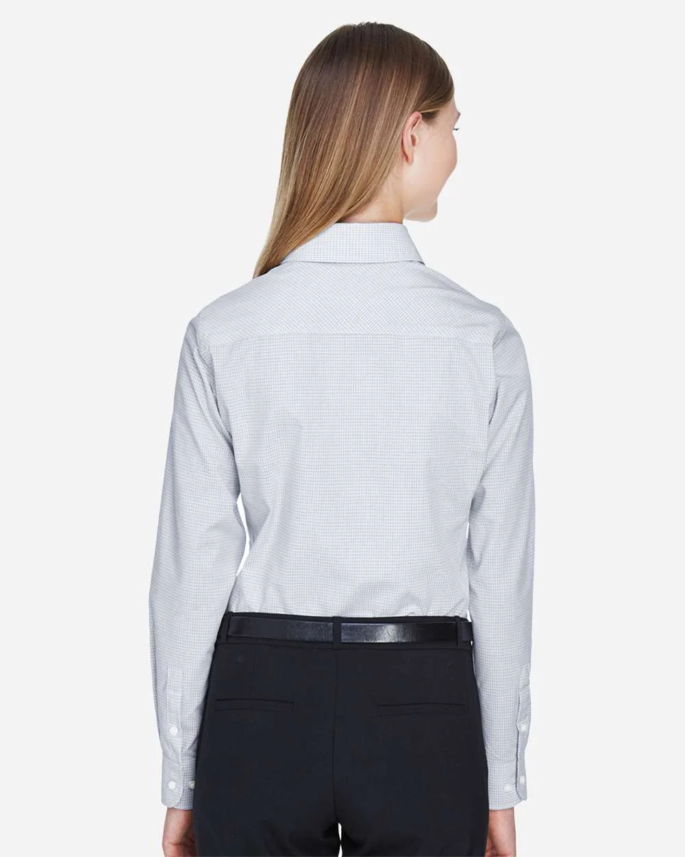 Devon & Jones-DG510W-Women's Crown Collection® Micro Tattersall Woven Dress Shirt - Image 16