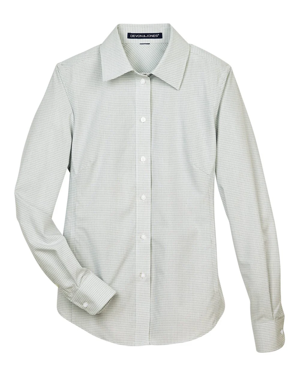 Devon & Jones-DG510W-Women's Crown Collection® Micro Tattersall Woven Dress Shirt - Image 7