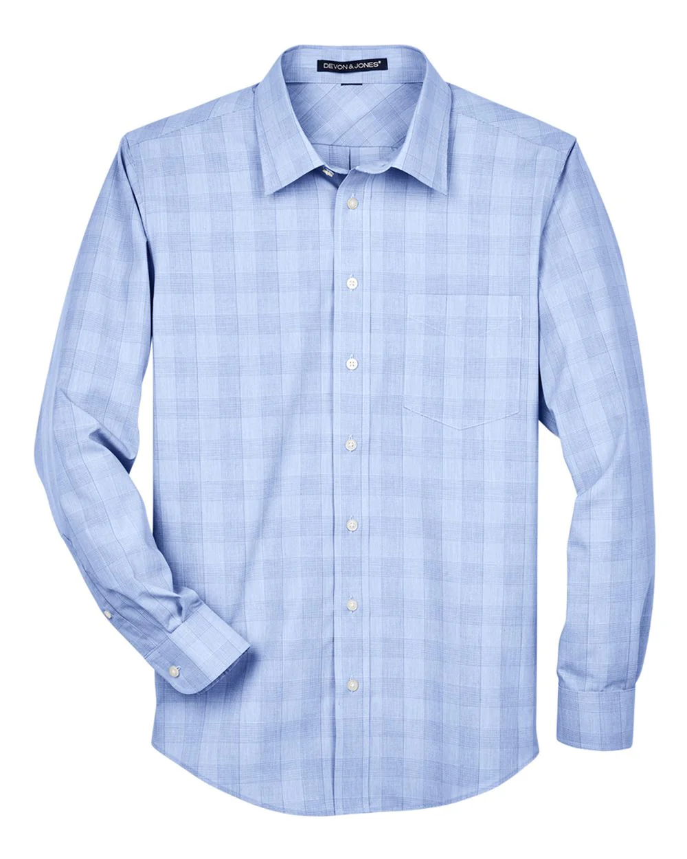 Devon & Jones-DG520-Men's Crown Collection® Glen Plaid Woven Dress Shirt - Image 7