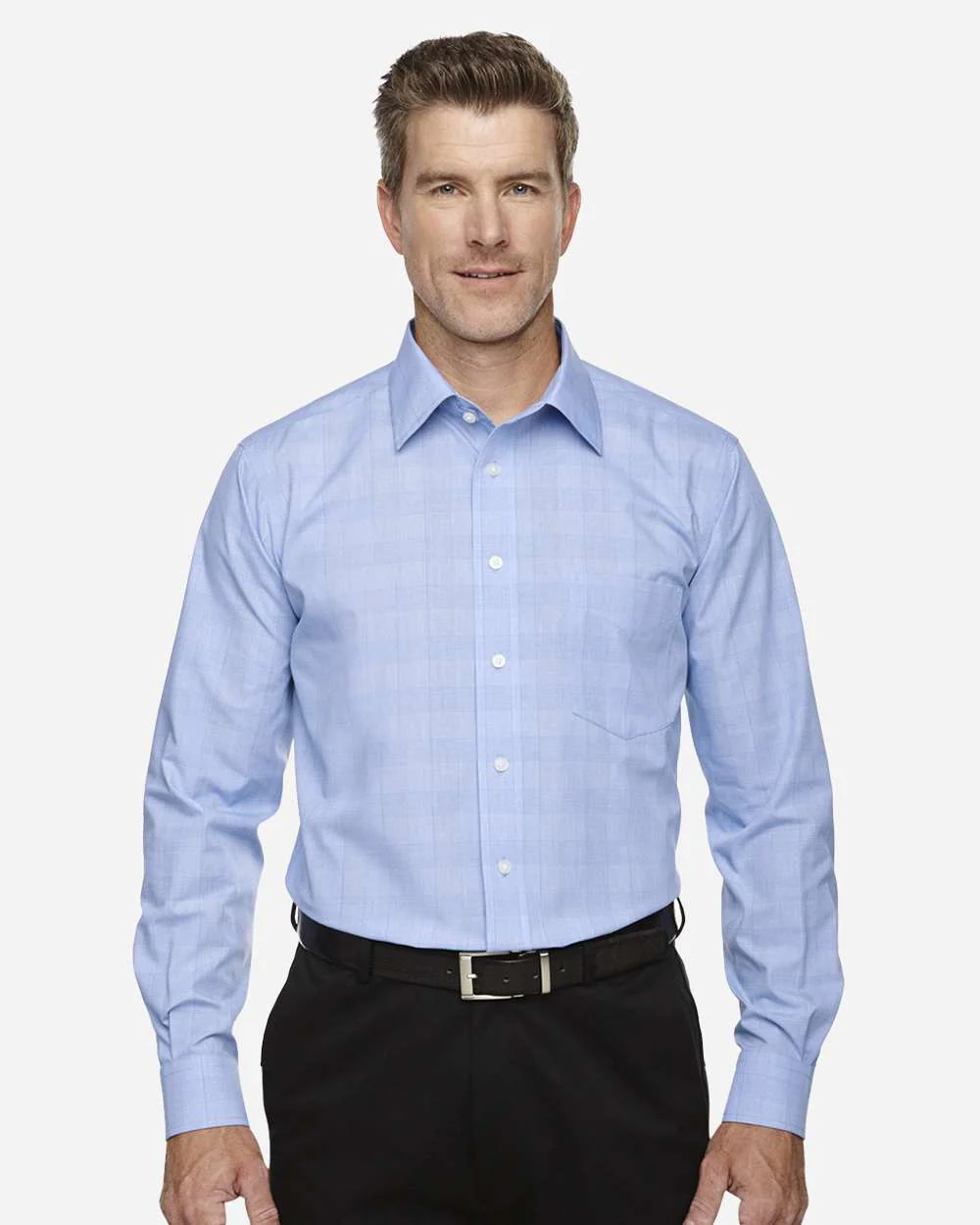 Devon & Jones-DG520-Men's Crown Collection® Glen Plaid Woven Dress Shirt - Image 9