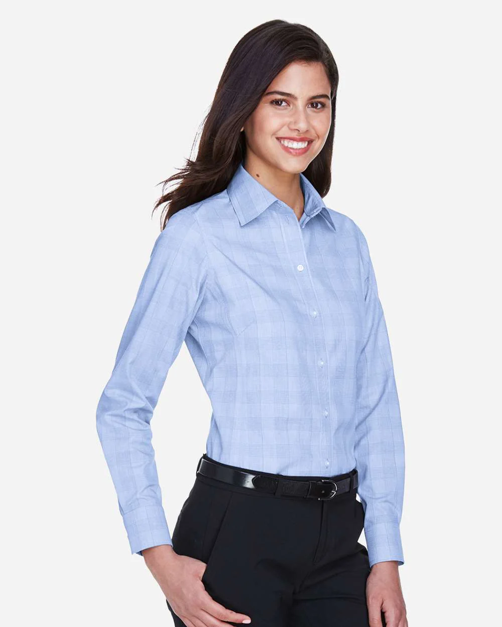 Devon & Jones-DG520W-Women's Crown Collection® Glen Plaid Woven Dress Shirt - Image 10