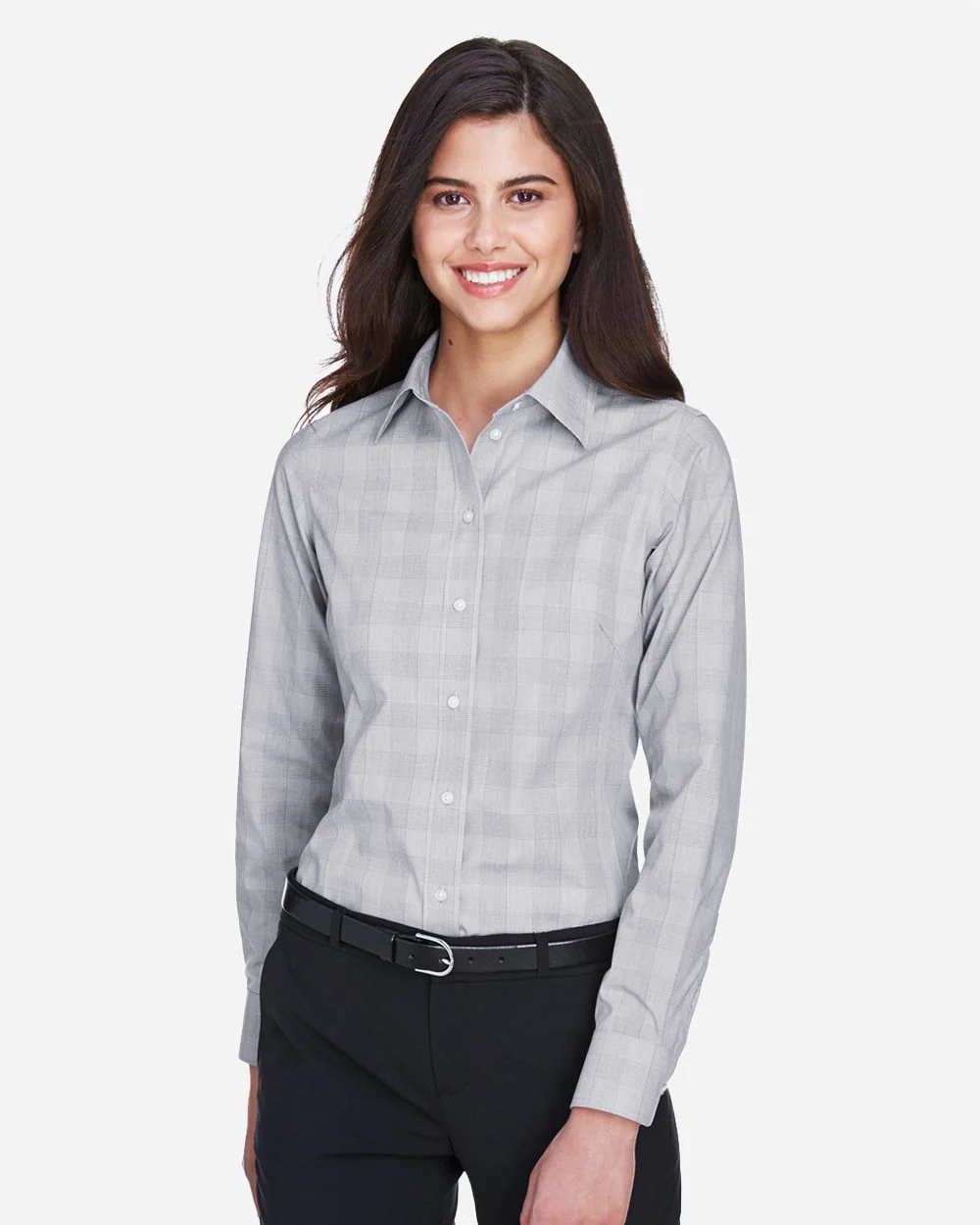Devon & Jones-DG520W-Women's Crown Collection® Glen Plaid Woven Dress Shirt - Image 6