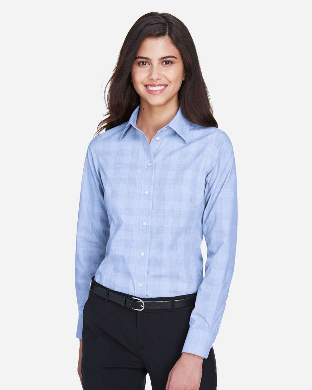 Devon & Jones-DG520W-Women's Crown Collection® Glen Plaid Woven Dress Shirt - Image 9