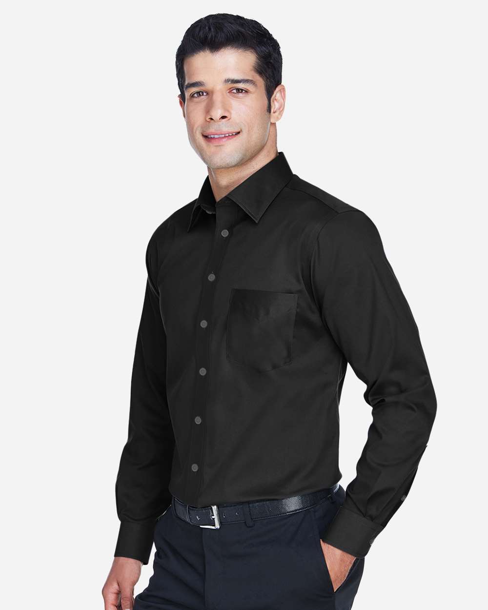 Devon & Jones-DG530T-Men's Crown Collection® Tall Solid Stretch Twill Woven Dress Shirt - Image 4