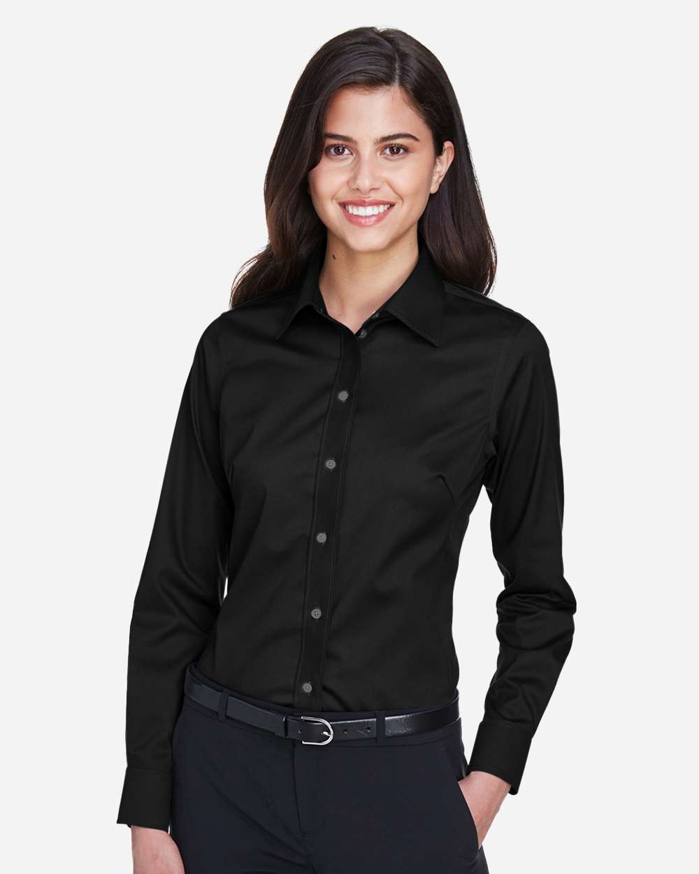 Devon & Jones-DG530W-Women's Crown Collection® Solid Stretch Twill Woven Dress Shirt - Image 3