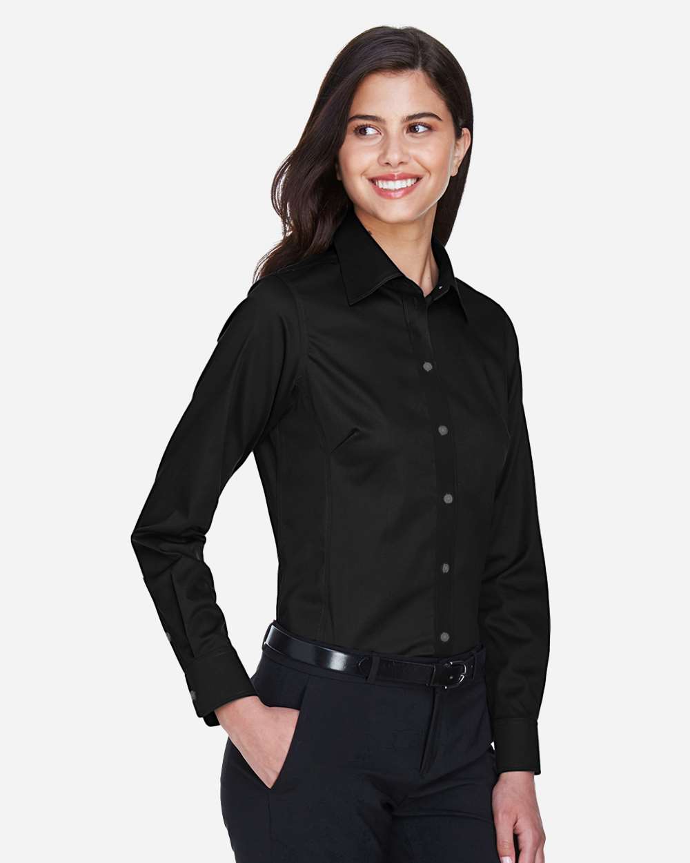 Devon & Jones-DG530W-Women's Crown Collection® Solid Stretch Twill Woven Dress Shirt - Image 4
