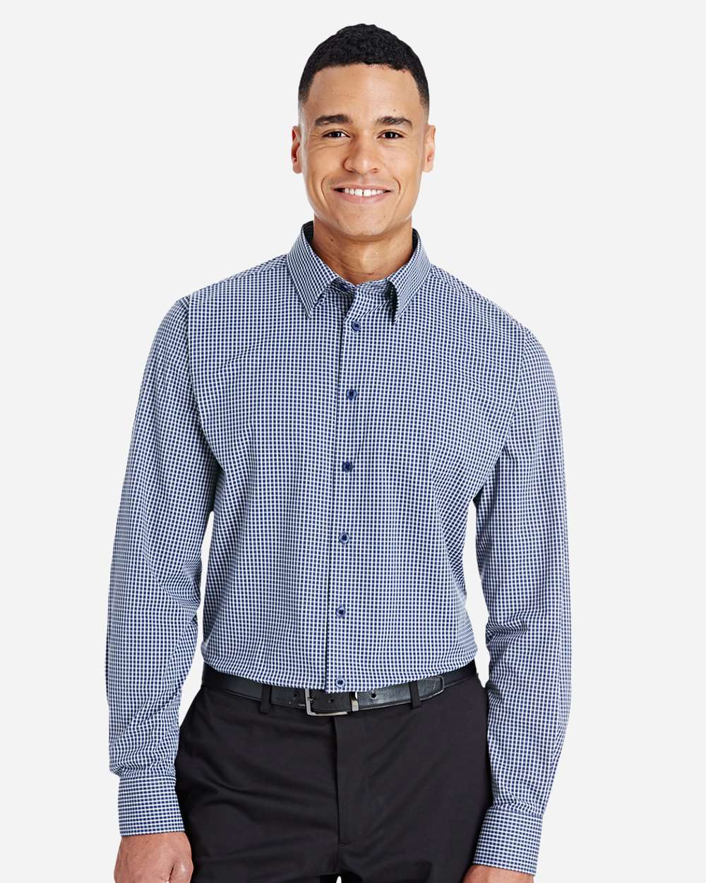 Devon & Jones-DG535-Men's CrownLux Performance® Tonal Mini Check Woven Dress Shirt - Image 11