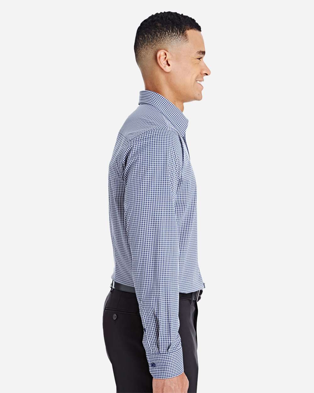 Devon & Jones-DG535-Men's CrownLux Performance® Tonal Mini Check Woven Dress Shirt - Image 12