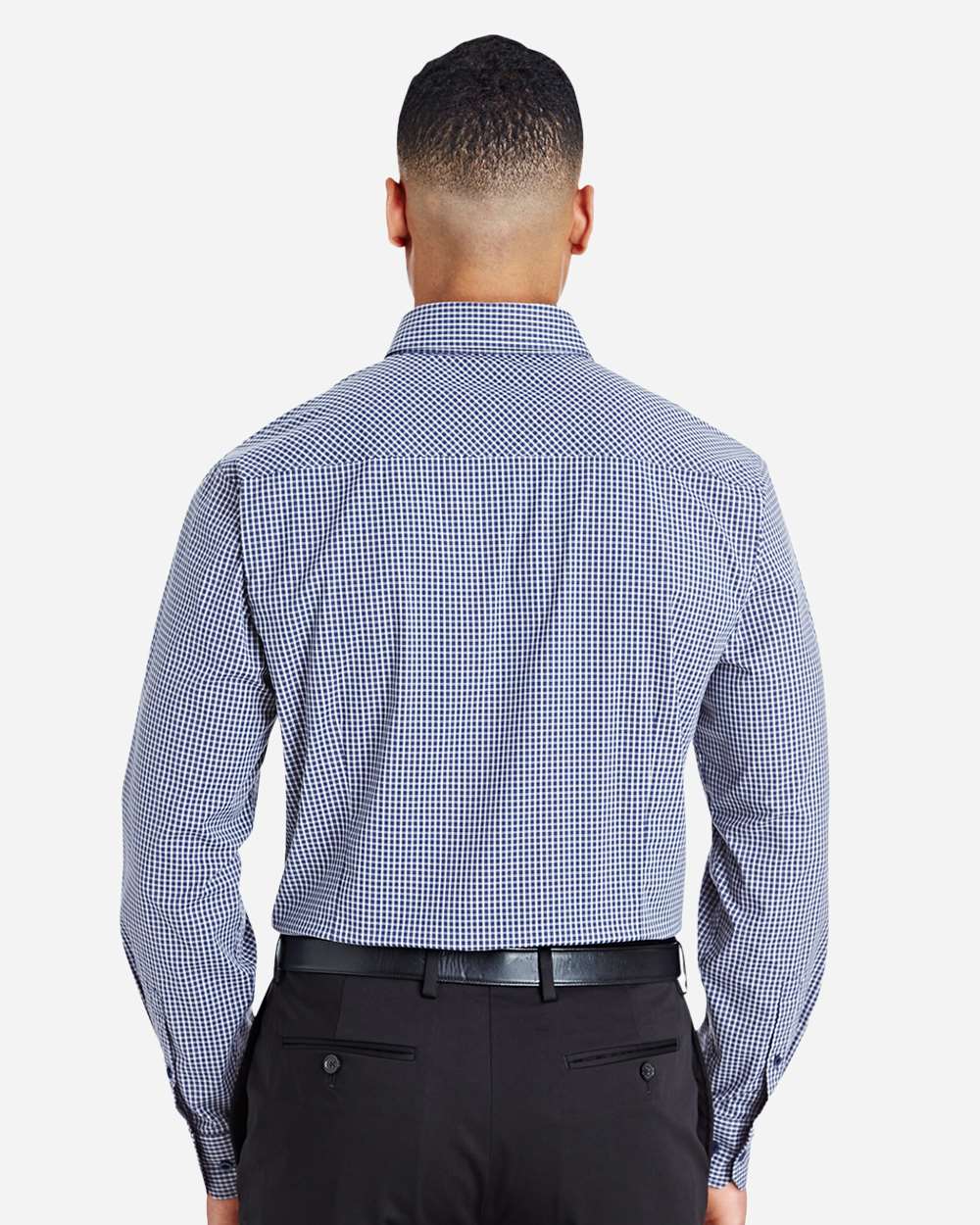 Devon & Jones-DG535-Men's CrownLux Performance® Tonal Mini Check Woven Dress Shirt - Image 13