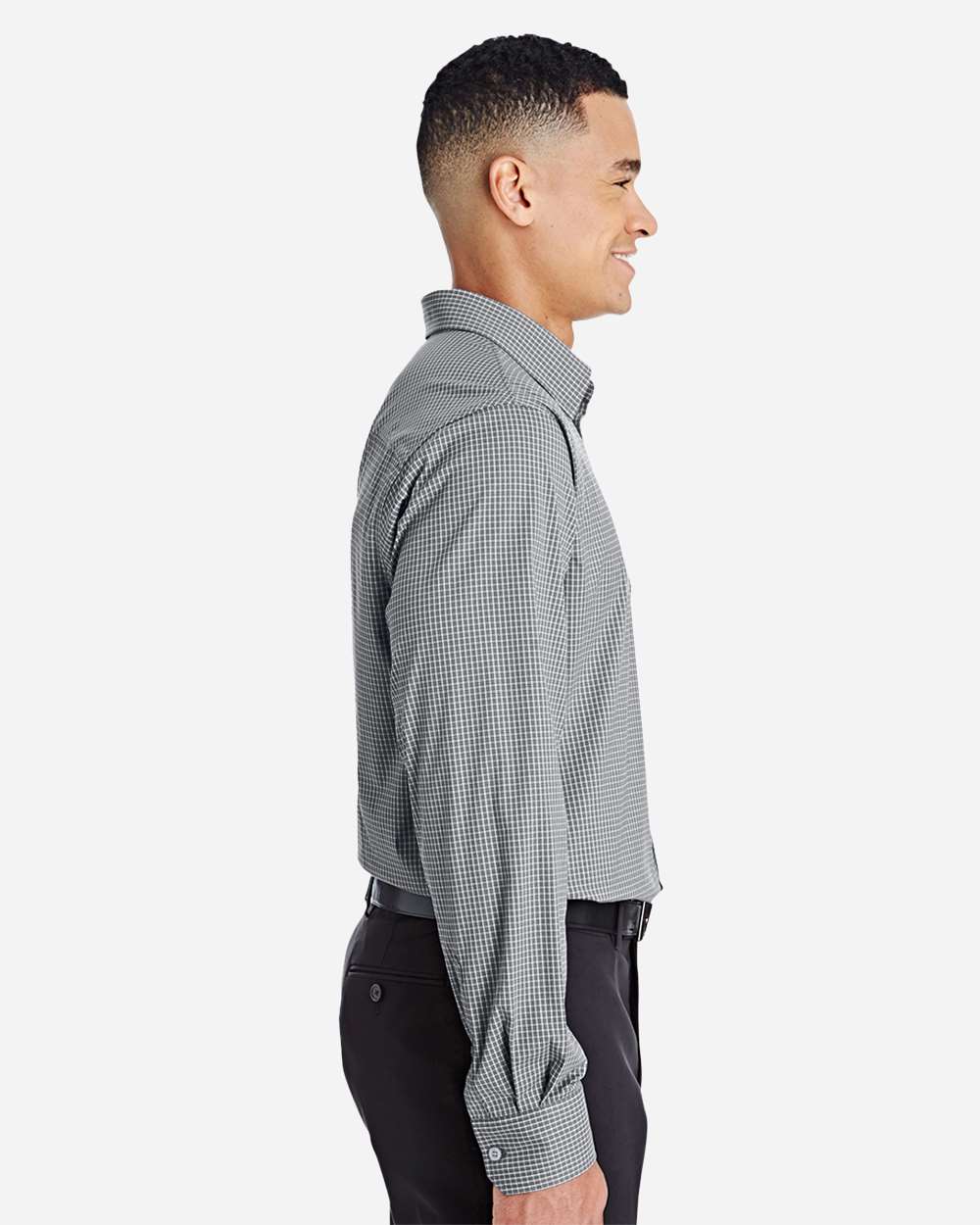 Devon & Jones-DG535-Men's CrownLux Performance® Tonal Mini Check Woven Dress Shirt - Image 8