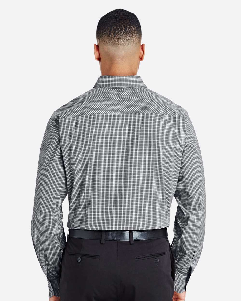 Devon & Jones-DG535-Men's CrownLux Performance® Tonal Mini Check Woven Dress Shirt - Image 9