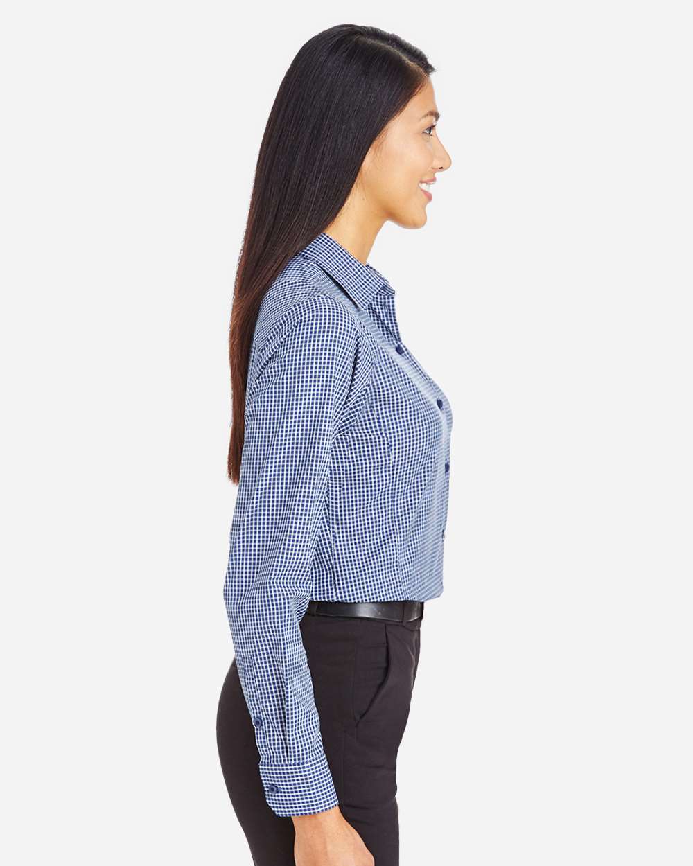 Devon & Jones-DG535W-Women's CrownLux Performance® Tonal Mini Check Woven Dress Shirt - Image 12