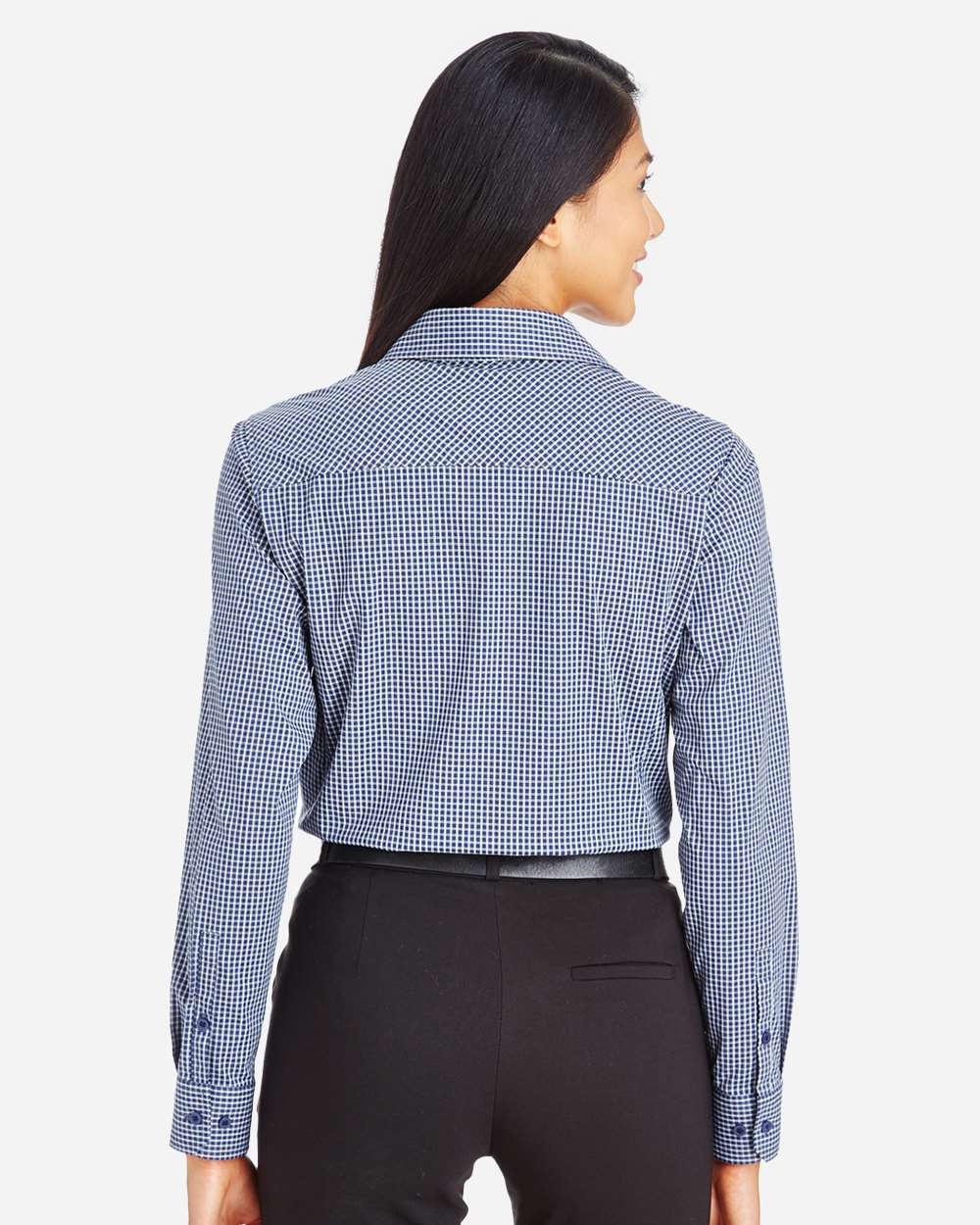 Devon & Jones-DG535W-Women's CrownLux Performance® Tonal Mini Check Woven Dress Shirt - Image 13
