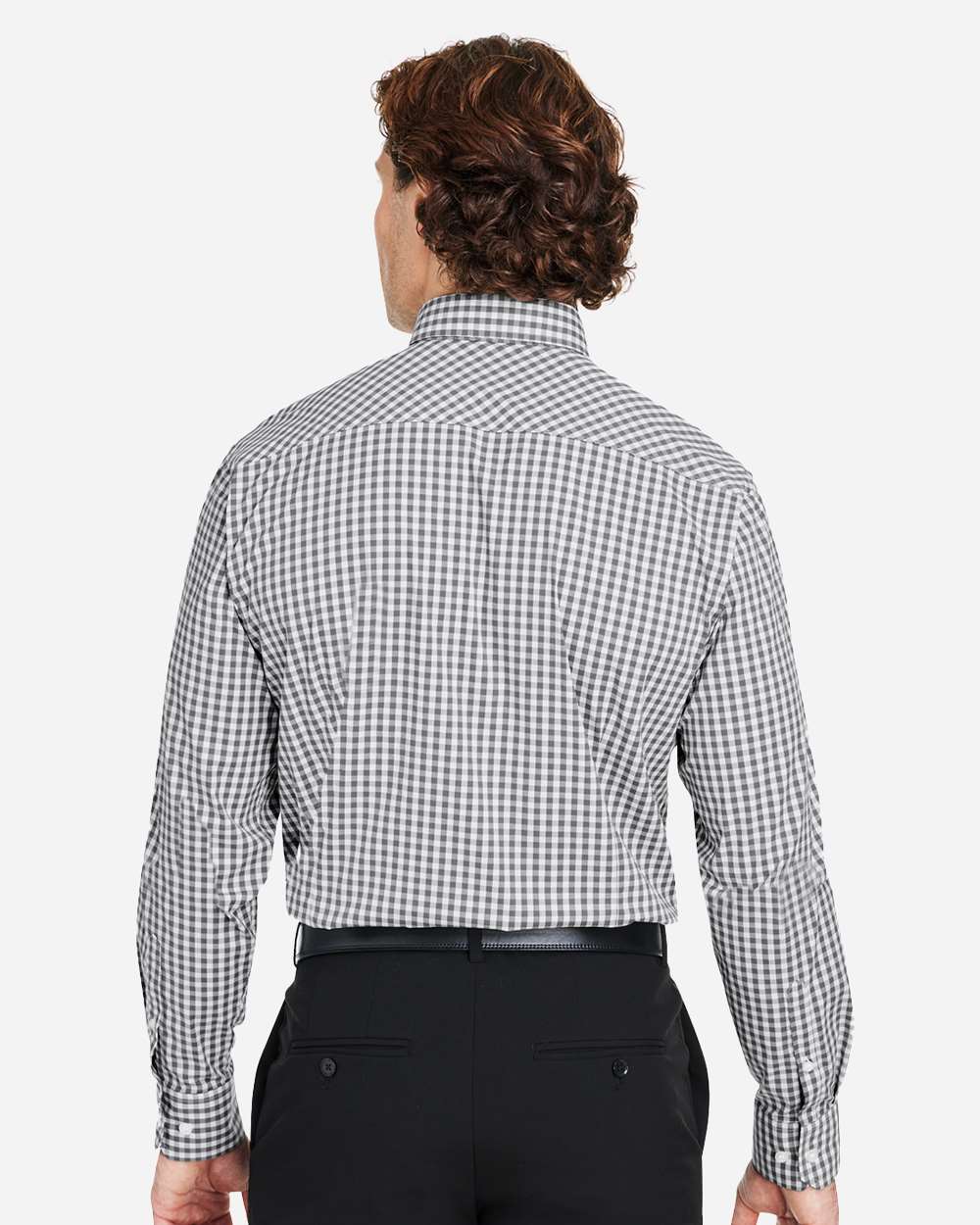 Devon & Jones-DG536-Men's CrownLux Performance® Gingham Dress Shirt - Image 13