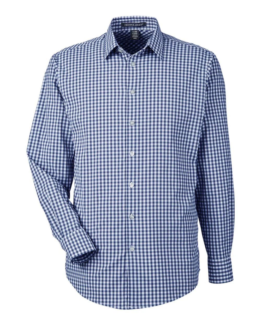 Devon & Jones-DG536-Men's CrownLux Performance® Gingham Dress Shirt - Image 14