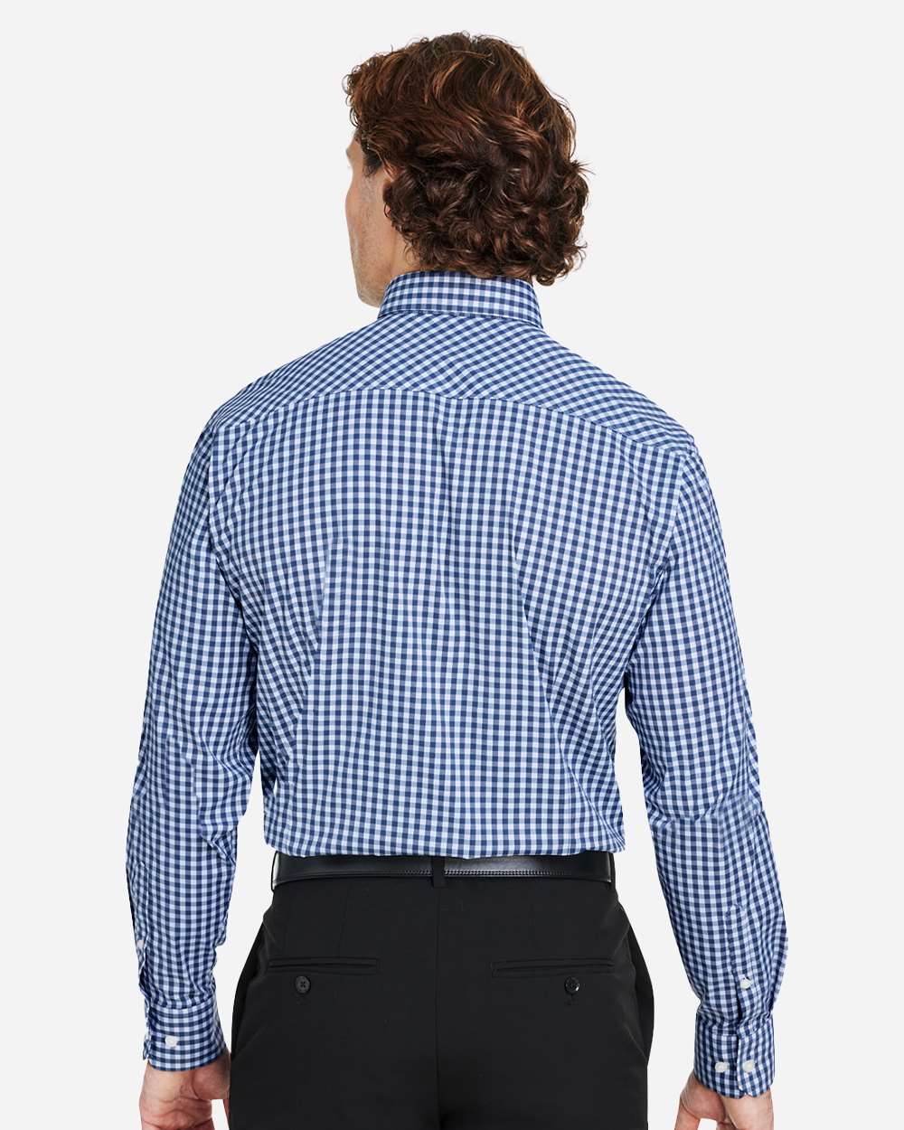 Devon & Jones-DG536-Men's CrownLux Performance® Gingham Dress Shirt - Image 19