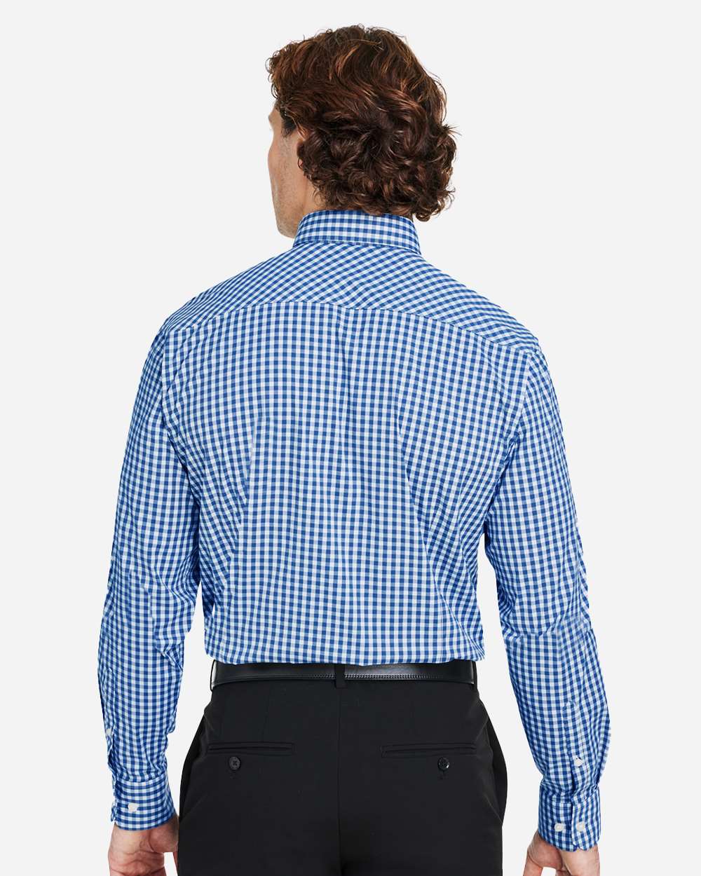 Devon & Jones-DG536-Men's CrownLux Performance® Gingham Dress Shirt - Image 6