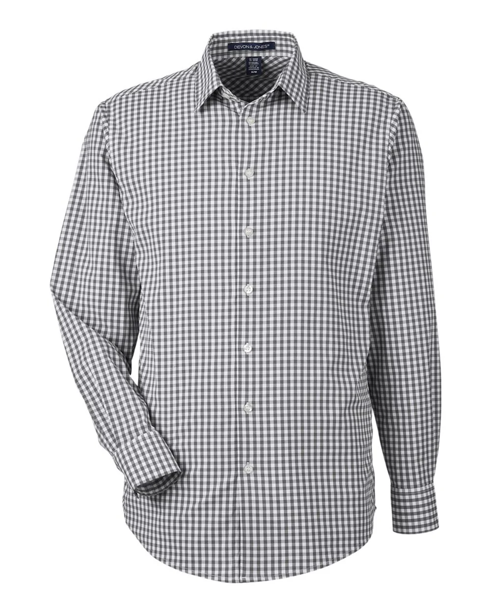 Devon & Jones-DG536-Men's CrownLux Performance® Gingham Dress Shirt - Image 8