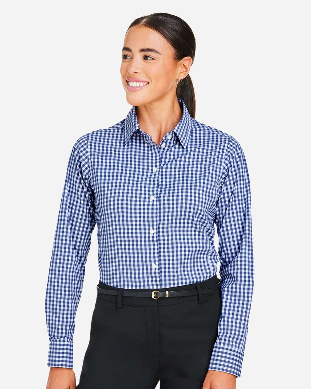 Devon & Jones-DG536W-Women's CrownLux Performance® Gingham Dress Shirt - Image 17