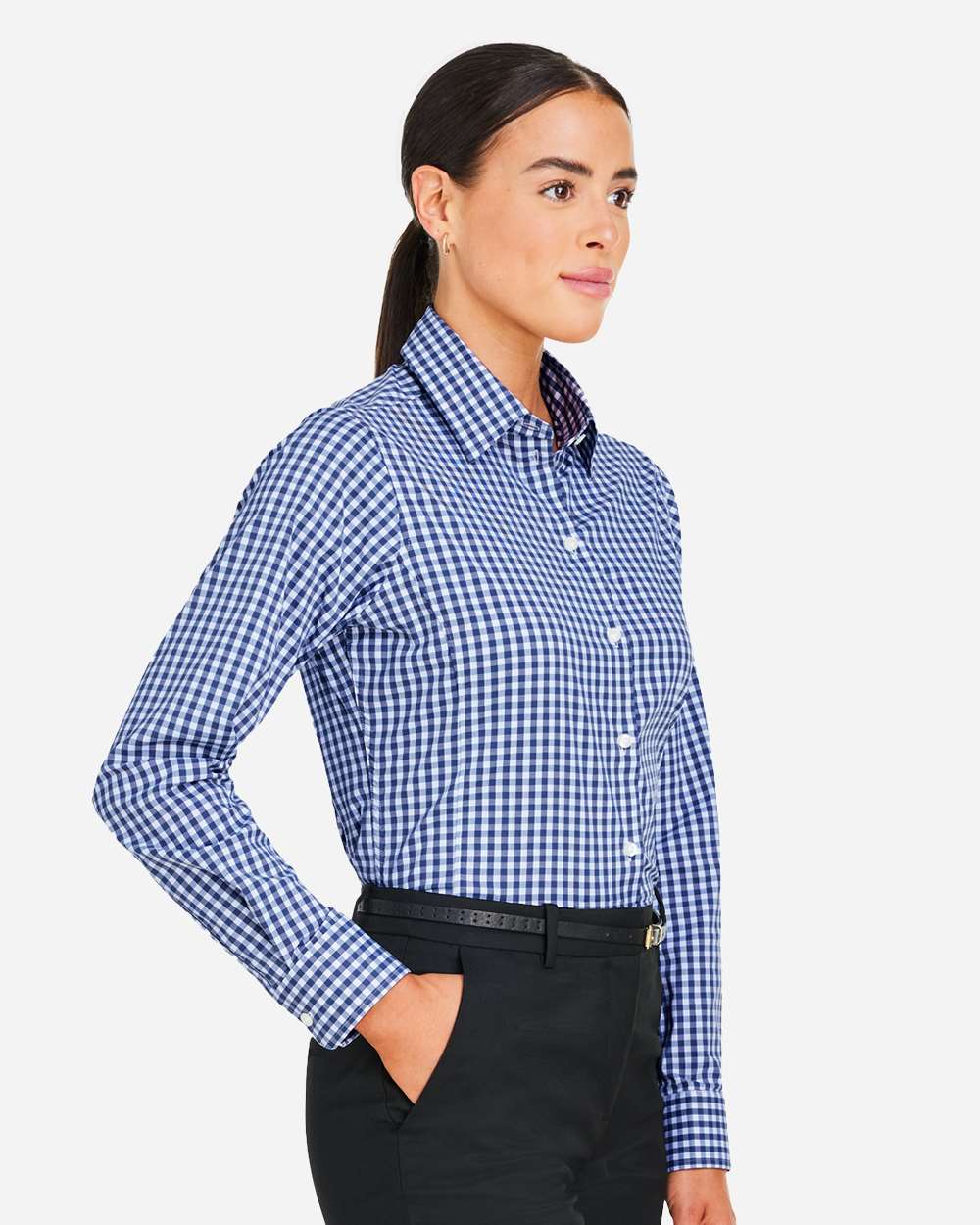 Devon & Jones-DG536W-Women's CrownLux Performance® Gingham Dress Shirt - Image 18
