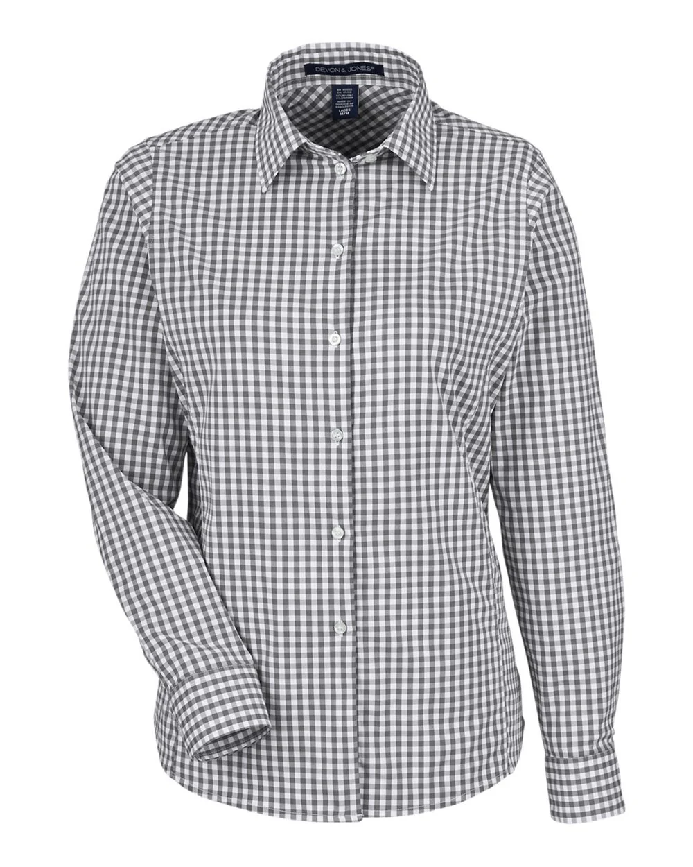 Devon & Jones-DG536W-Women's CrownLux Performance® Gingham Dress Shirt - Image 8