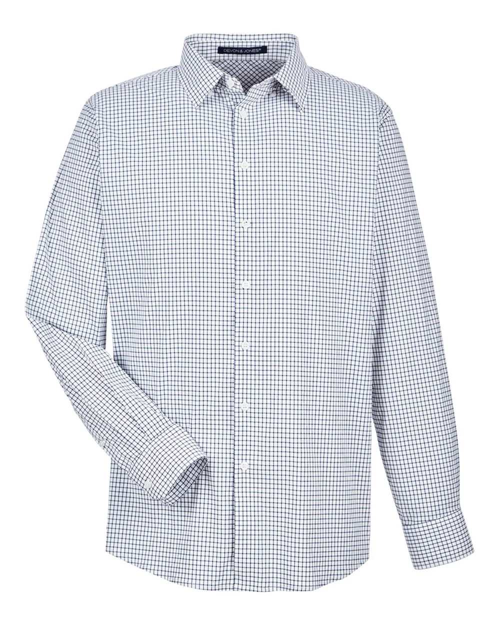 Devon & Jones-DG540-Men's CrownLux Performance® Micro Windowpane Woven Dress Shirt - Image 10
