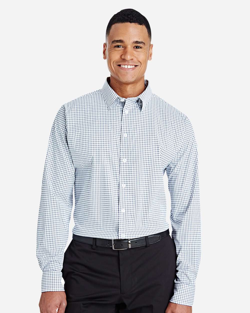 Devon & Jones-DG540-Men's CrownLux Performance® Micro Windowpane Woven Dress Shirt - Image 11