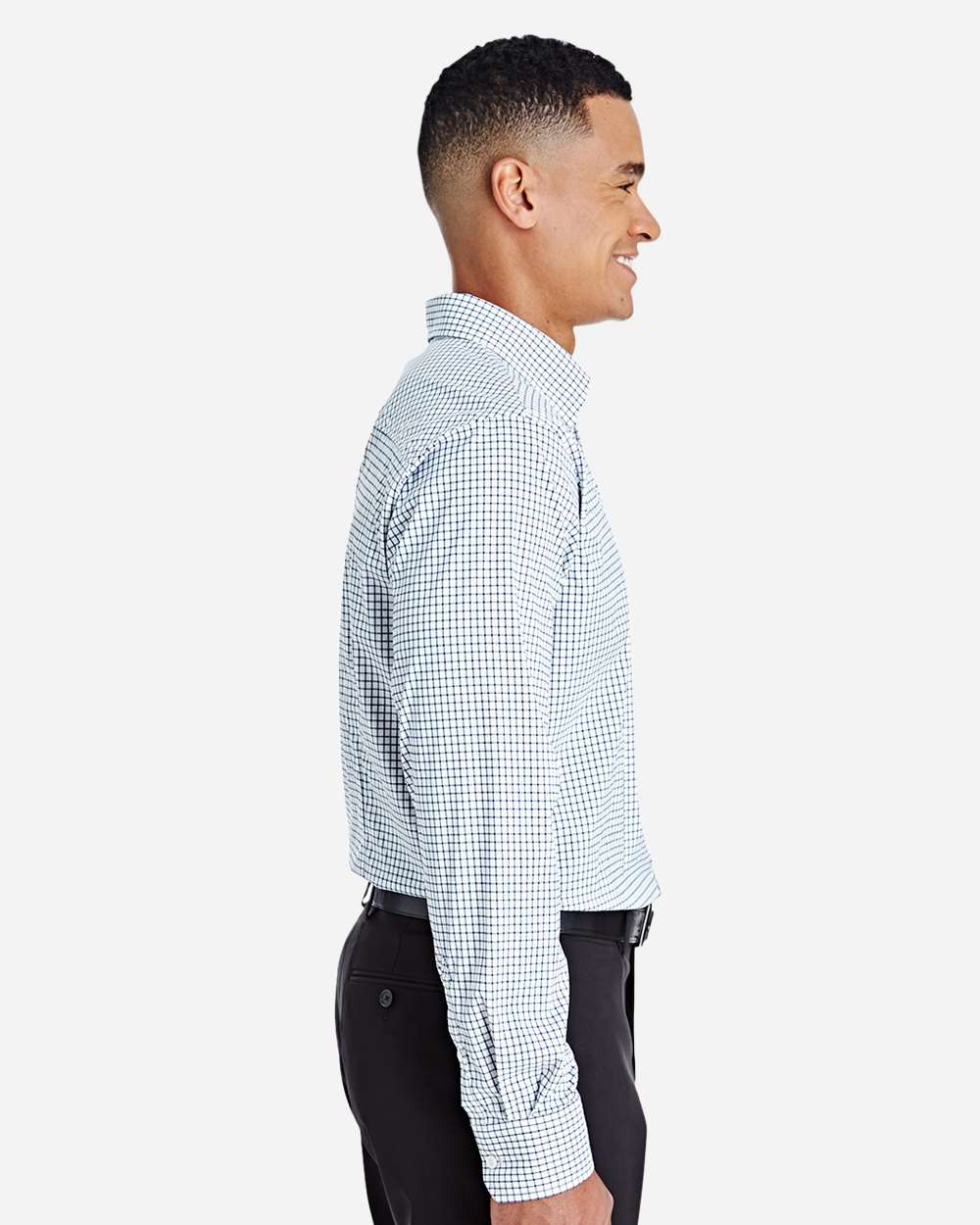 Devon & Jones-DG540-Men's CrownLux Performance® Micro Windowpane Woven Dress Shirt - Image 12
