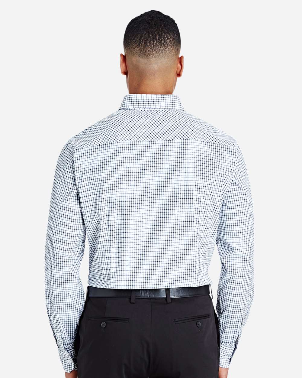 Devon & Jones-DG540-Men's CrownLux Performance® Micro Windowpane Woven Dress Shirt - Image 13