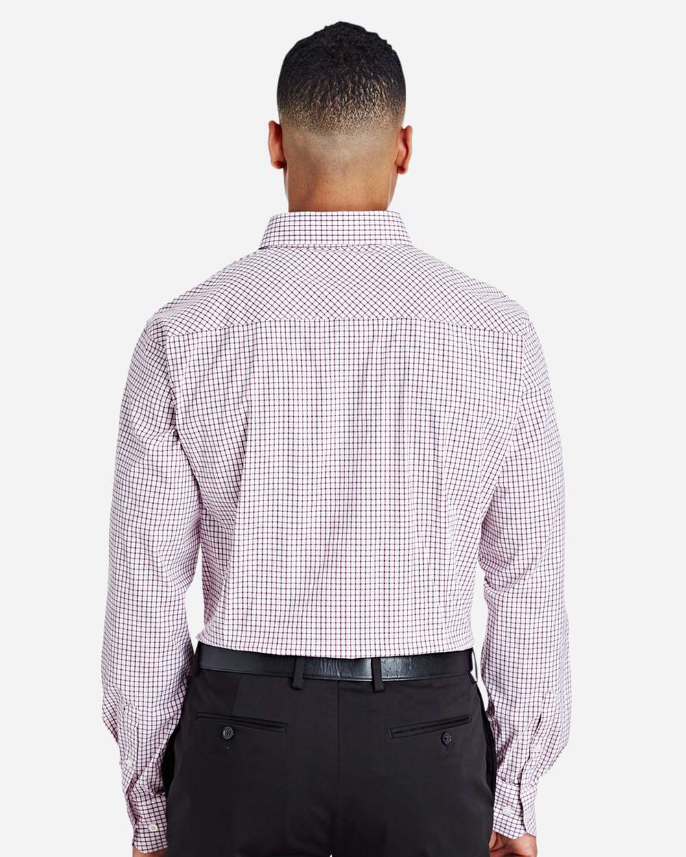 Devon & Jones-DG540-Men's CrownLux Performance® Micro Windowpane Woven Dress Shirt - Image 4