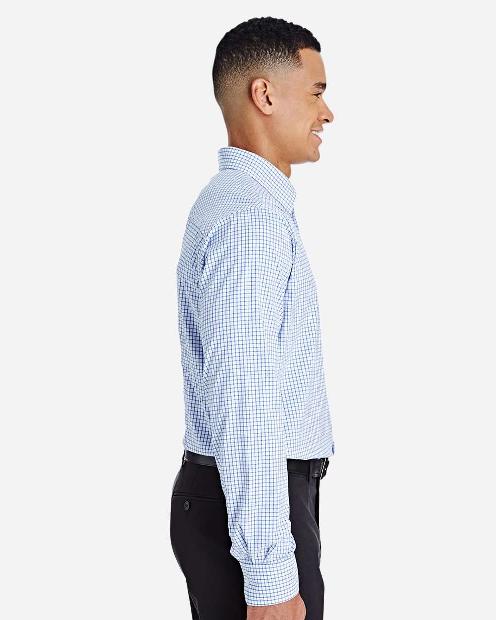 Devon & Jones-DG540-Men's CrownLux Performance® Micro Windowpane Woven Dress Shirt - Image 8