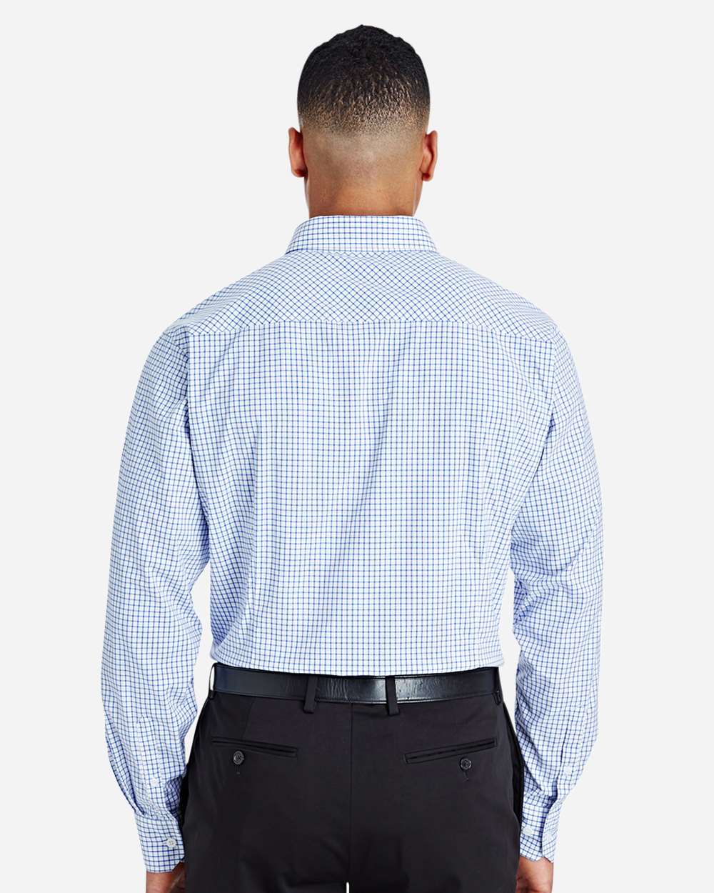 Devon & Jones-DG540-Men's CrownLux Performance® Micro Windowpane Woven Dress Shirt - Image 9