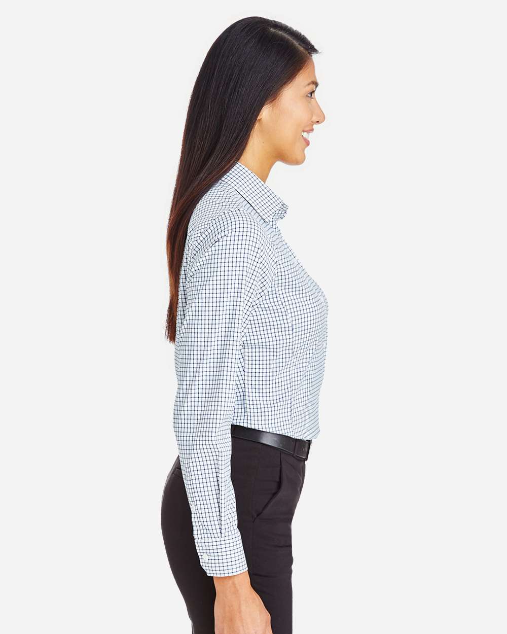 Devon & Jones-DG540W-Women's CrownLux Performance® Micro Windowpane Woven Dress Shirt - Image 12