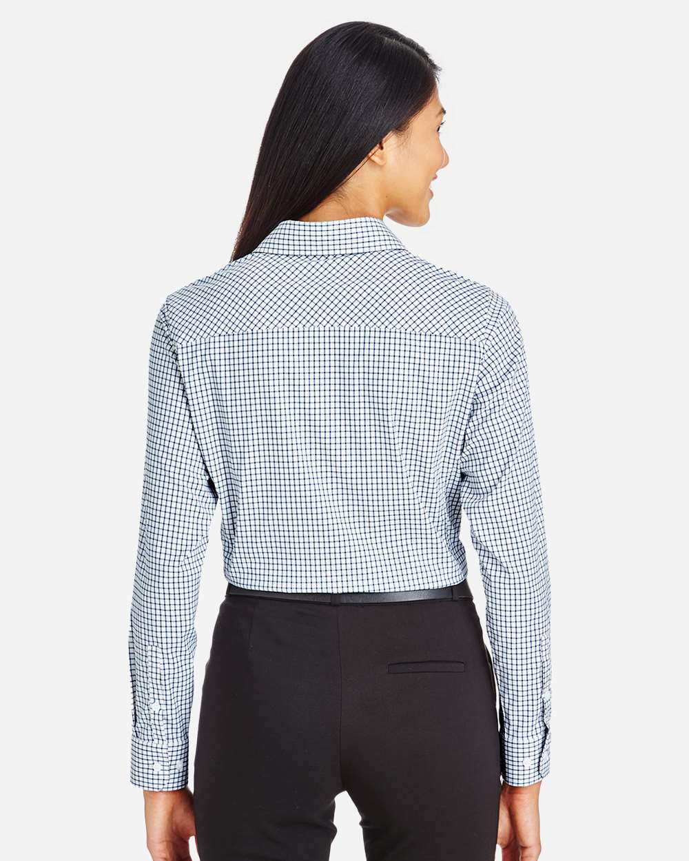Devon & Jones-DG540W-Women's CrownLux Performance® Micro Windowpane Woven Dress Shirt - Image 13
