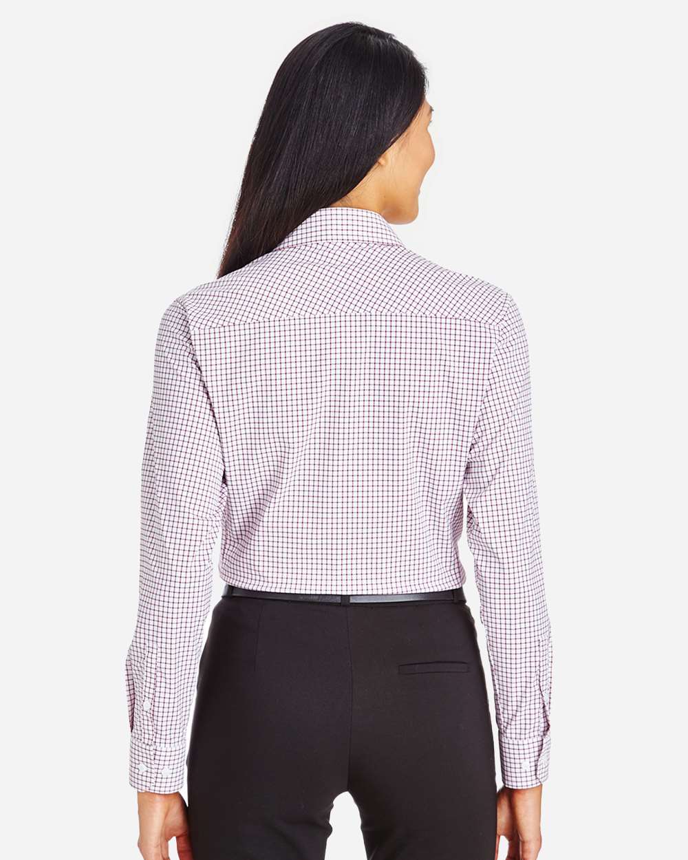 Devon & Jones-DG540W-Women's CrownLux Performance® Micro Windowpane Woven Dress Shirt - Image 4