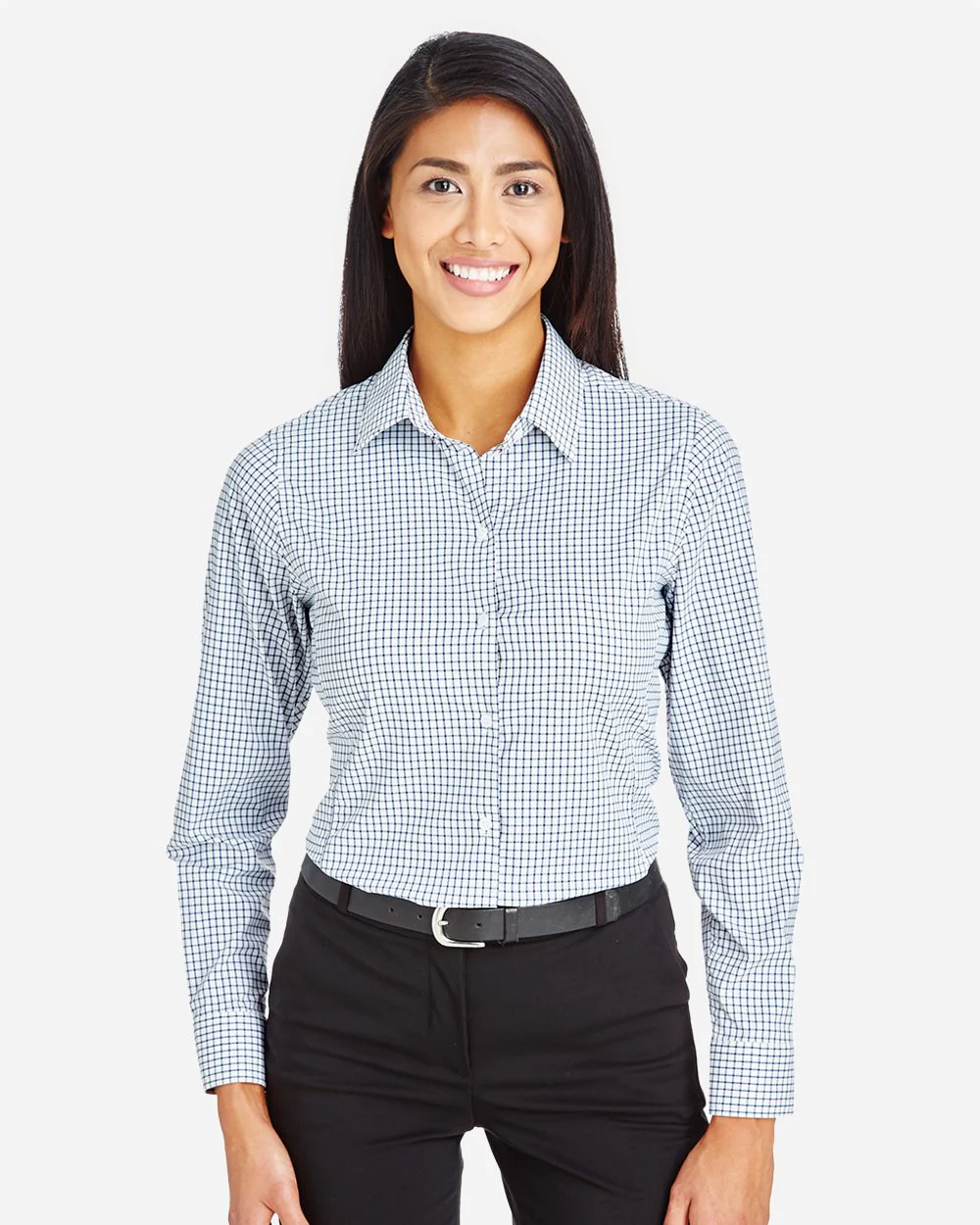Devon & Jones-DG540W-Women's CrownLux Performance® Micro Windowpane Woven Dress Shirt - Image 5