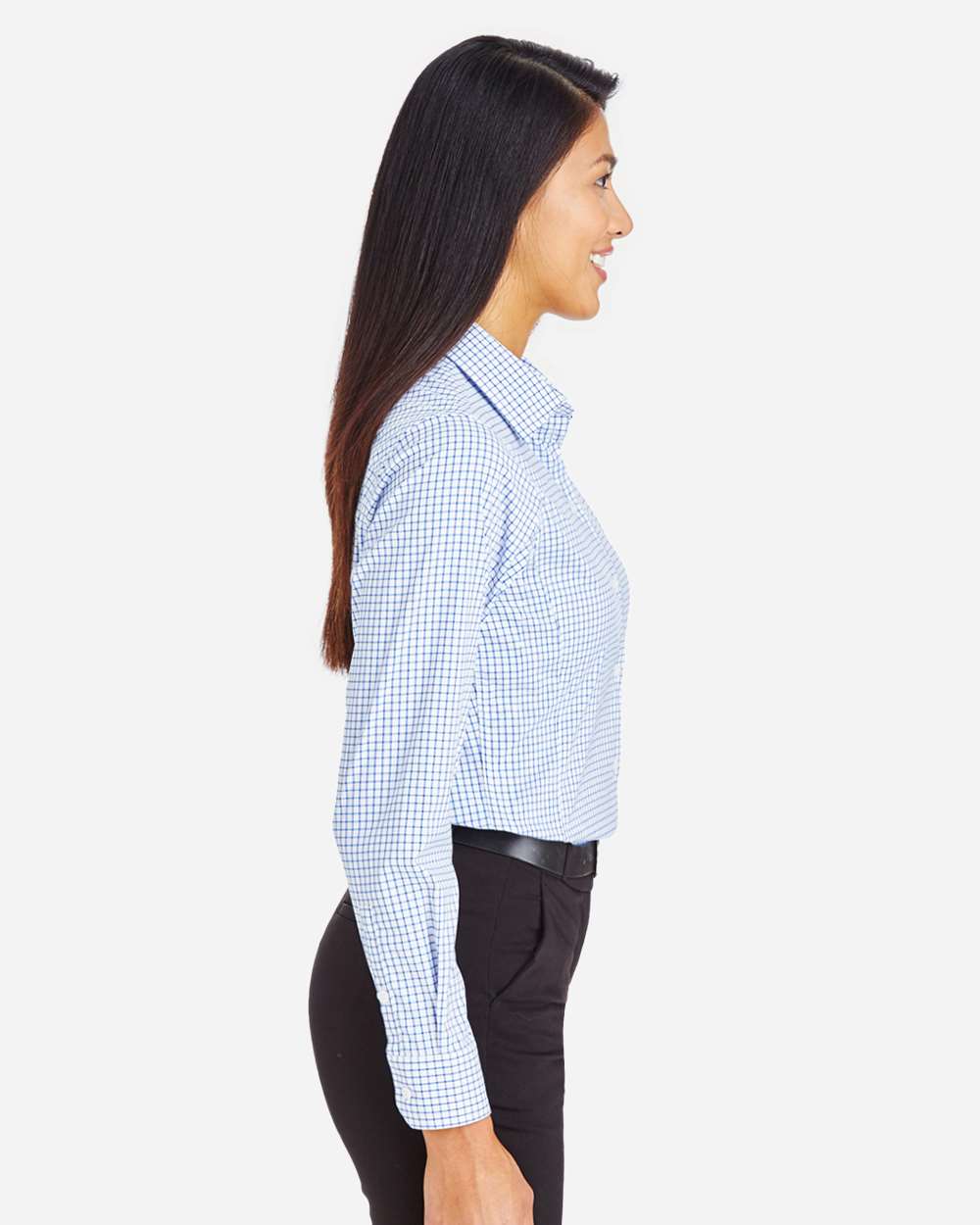 Devon & Jones-DG540W-Women's CrownLux Performance® Micro Windowpane Woven Dress Shirt - Image 8