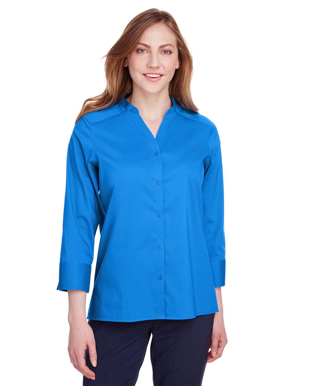 Devon & Jones-DG560W-Women's Crown Collection® Stretch Broadcloth Three-Quarter Sleeve Blouse - Image 4