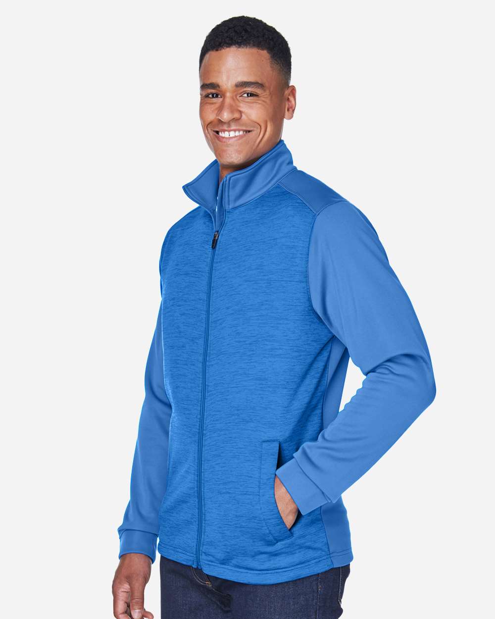 Devon & Jones-DG796-Men's Newbury Colorblock Mélange Fleece Full-Zip jacket - Image 15