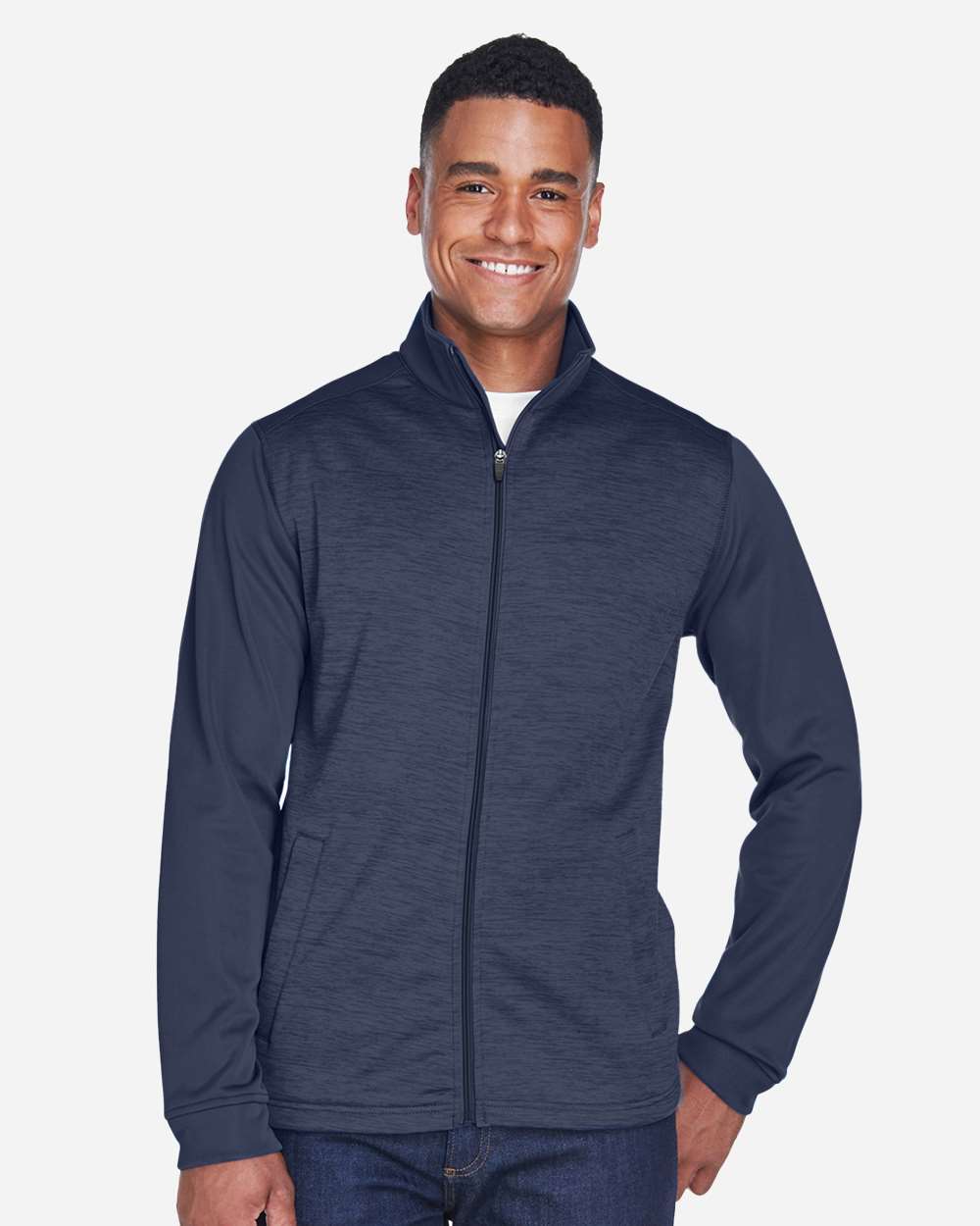 Devon & Jones-DG796-Men's Newbury Colorblock Mélange Fleece Full-Zip jacket - Image 19