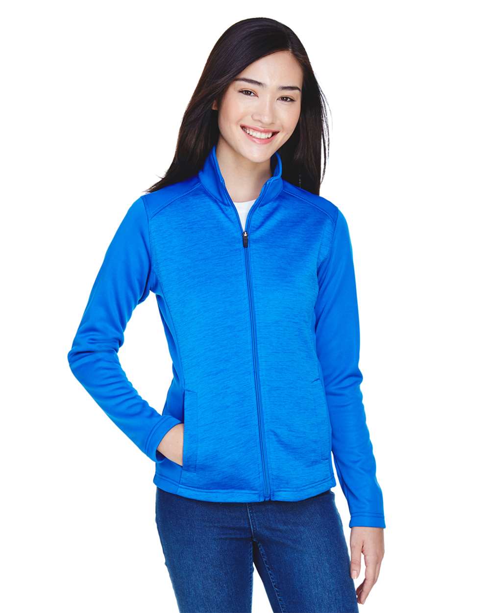 Devon & Jones-DG796W-Women's Newbury Colorblock Mélange Fleece Full-Zip Jacket - Image 14