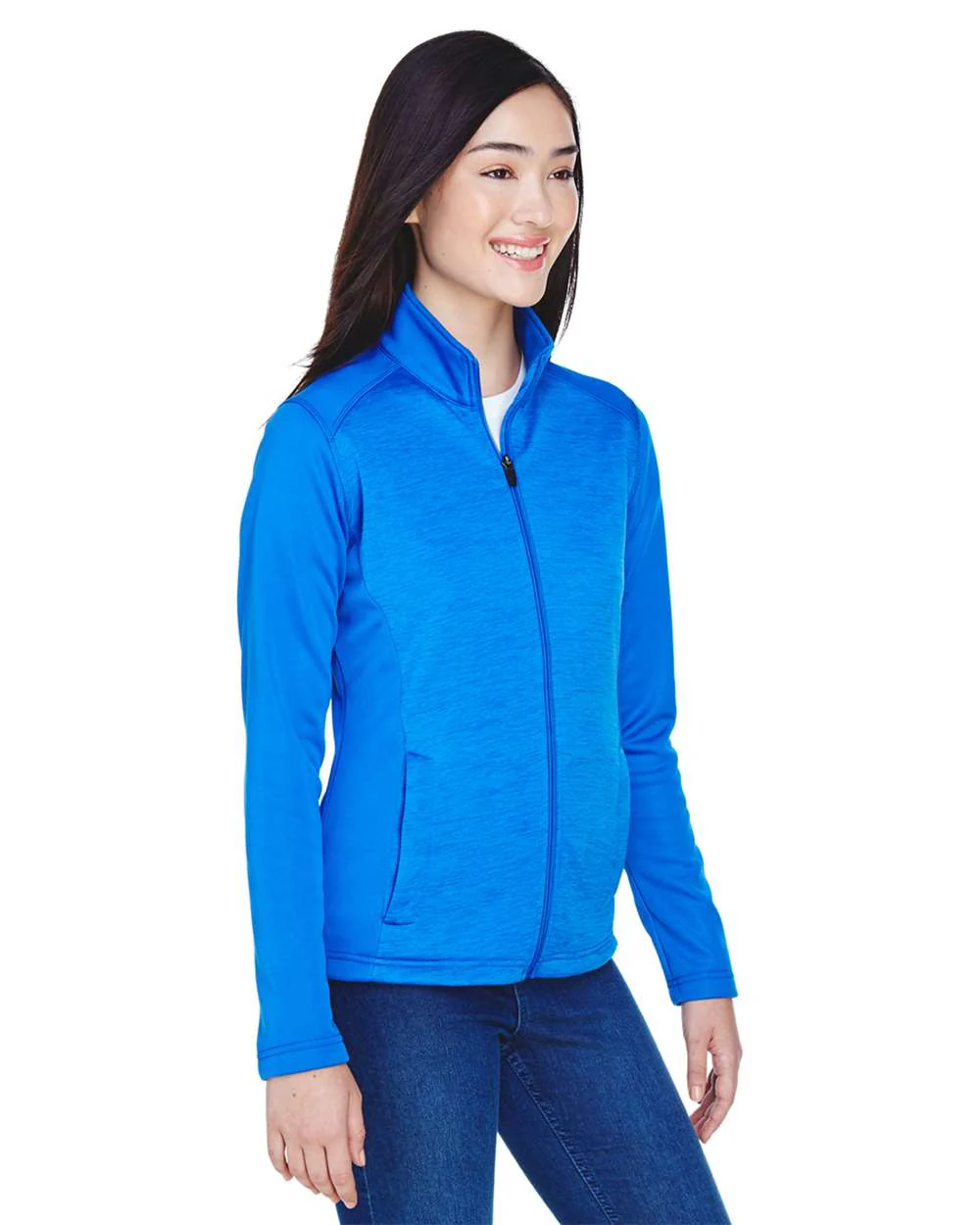 Devon & Jones-DG796W-Women's Newbury Colorblock Mélange Fleece Full-Zip Jacket - Image 15