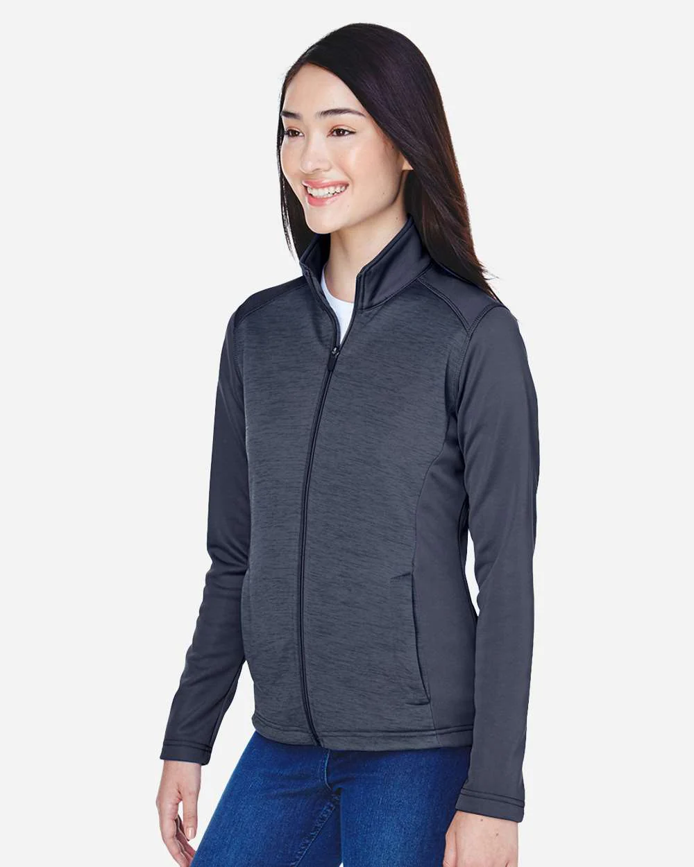 Devon & Jones-DG796W-Women's Newbury Colorblock Mélange Fleece Full-Zip Jacket - Image 20
