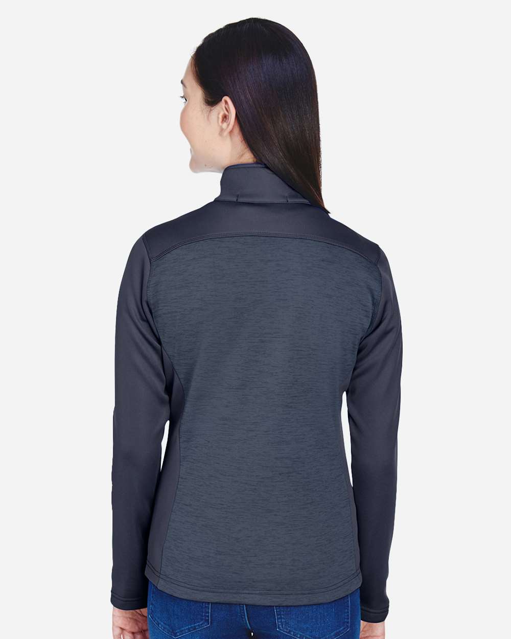 Devon & Jones-DG796W-Women's Newbury Colorblock Mélange Fleece Full-Zip Jacket - Image 21