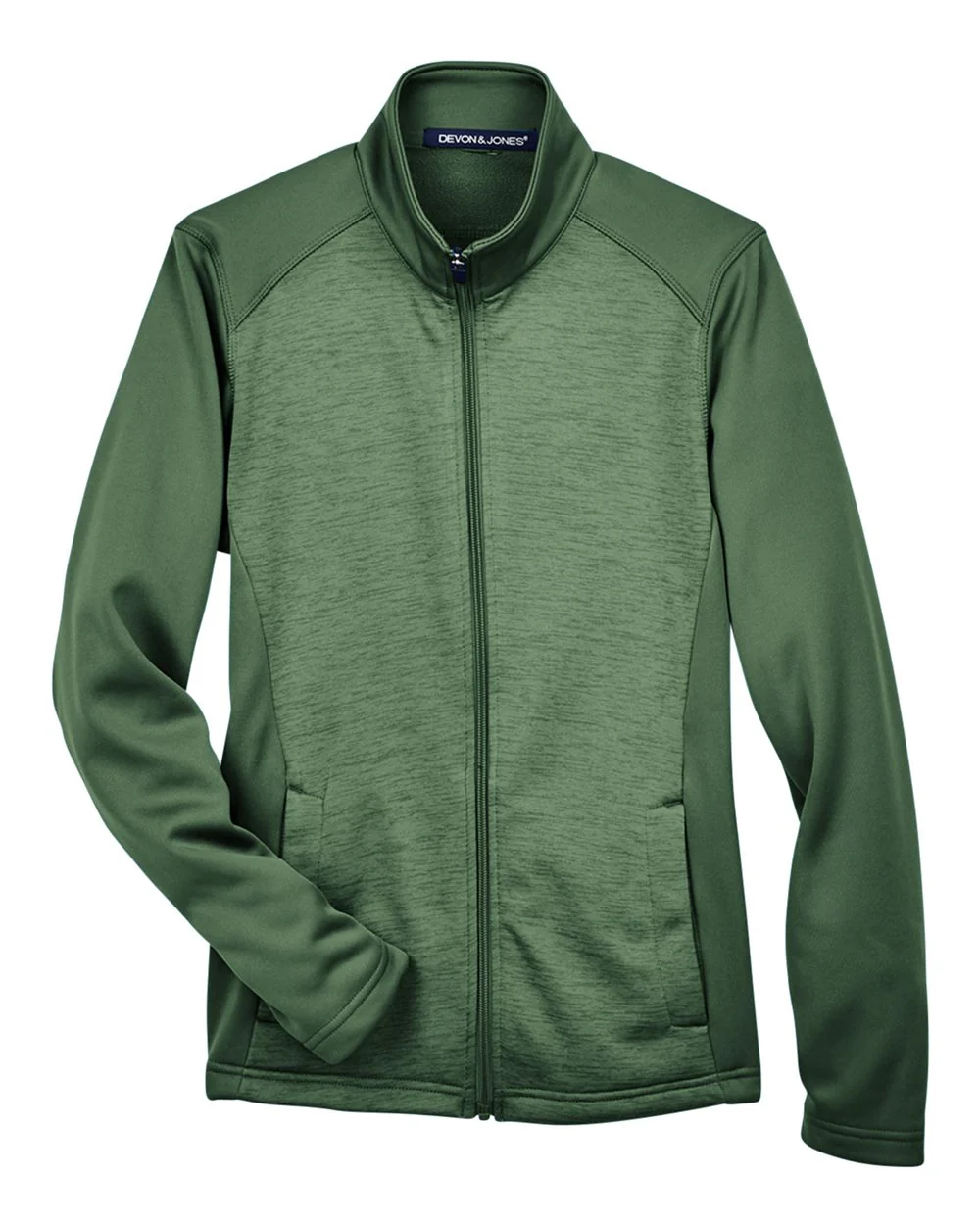 Devon & Jones-DG796W-Women's Newbury Colorblock Mélange Fleece Full-Zip Jacket - Image 7