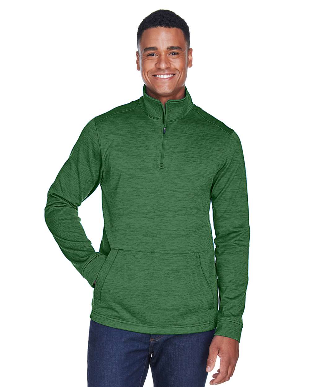 Devon & Jones-DG798-Men's Newbury Mélange Fleece Quarter-Zip Pullover - Image 14