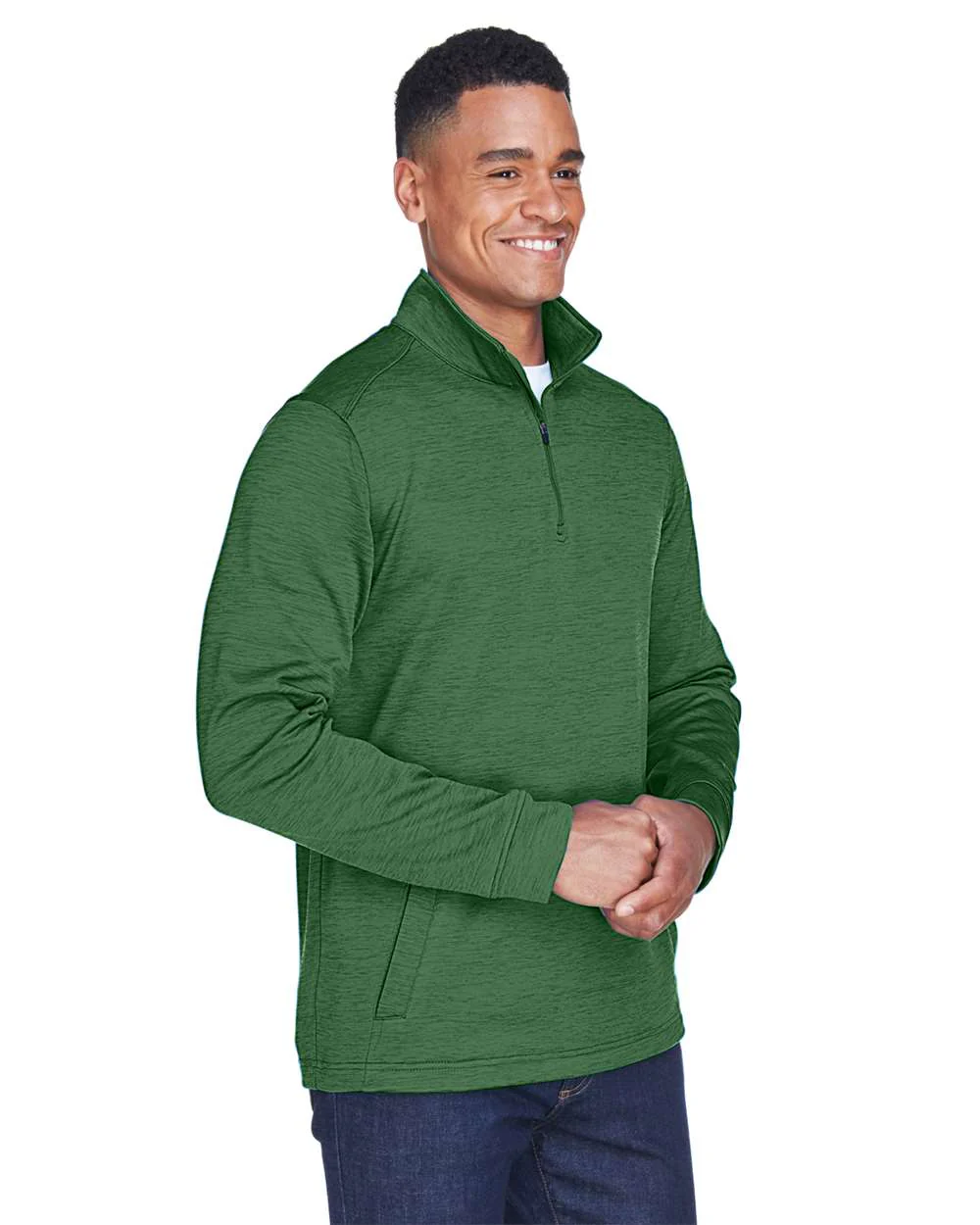 Devon & Jones-DG798-Men's Newbury Mélange Fleece Quarter-Zip Pullover - Image 15