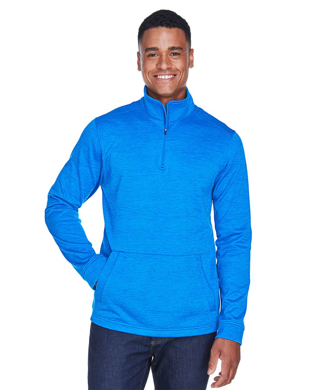 Devon & Jones-DG798-Men's Newbury Mélange Fleece Quarter-Zip Pullover - Image 19
