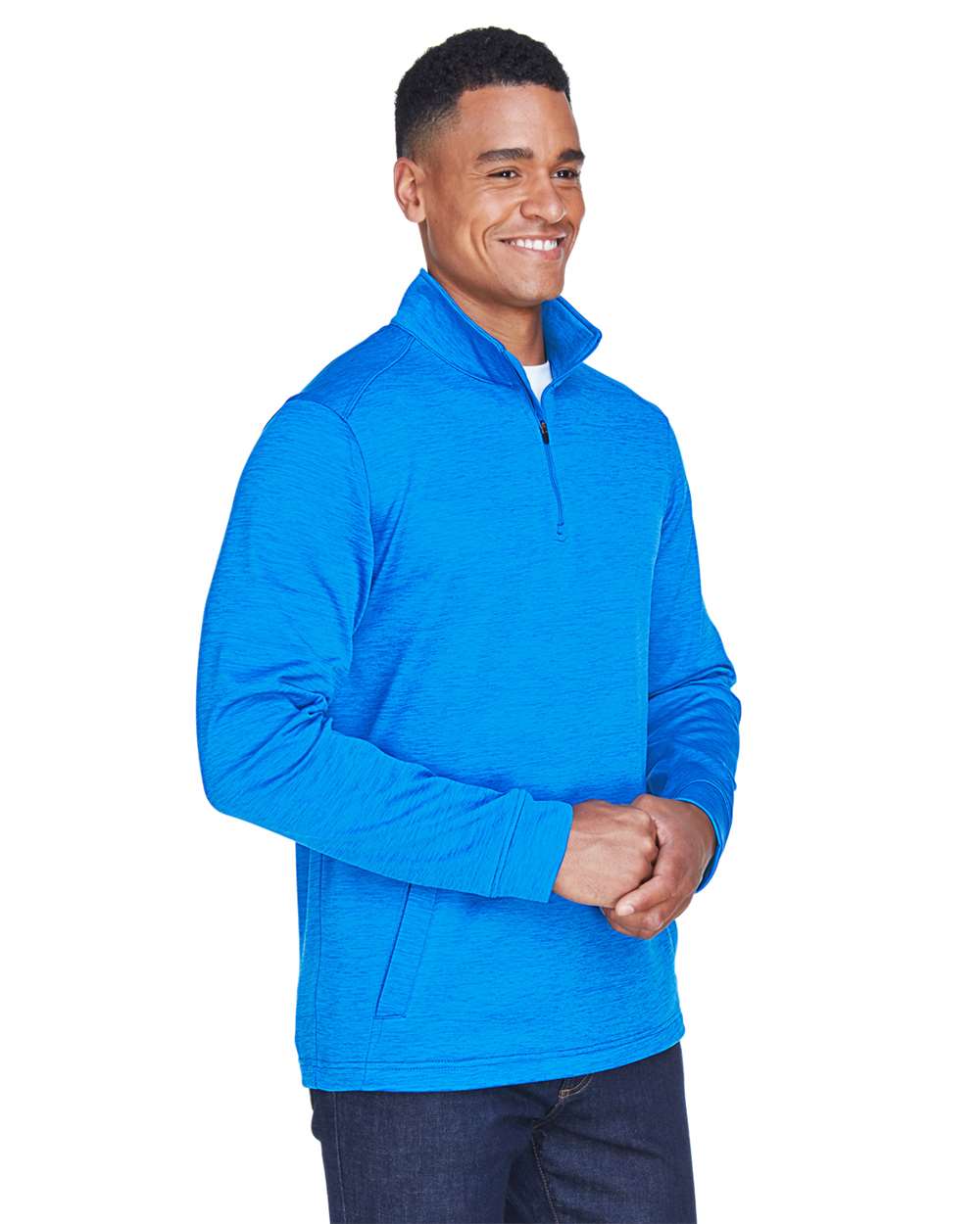 Devon & Jones-DG798-Men's Newbury Mélange Fleece Quarter-Zip Pullover - Image 20